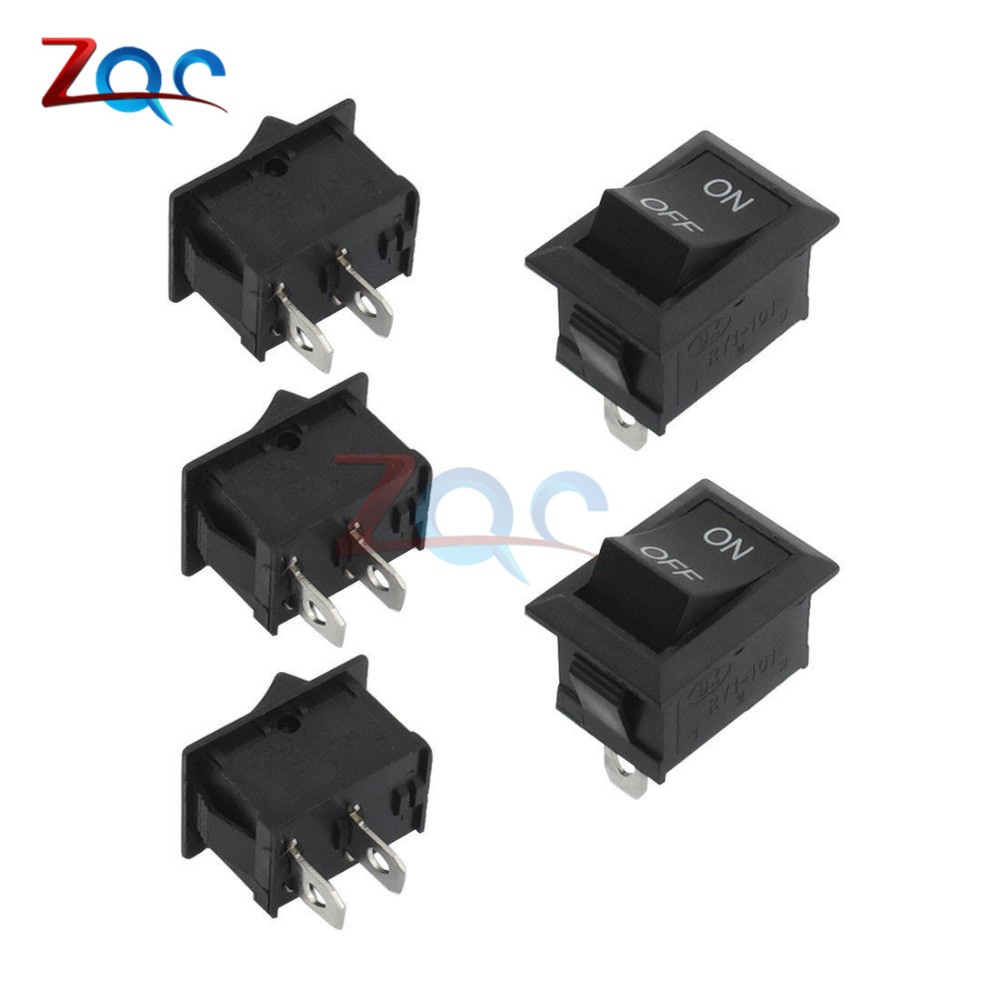 Bộ 5 Công Tắc Bập Bênh 2 Chân On/Off Tròn KCD1-101 125V Chuyên Dụng Dành Cho Tàu Thuyền/Xe Hơi
