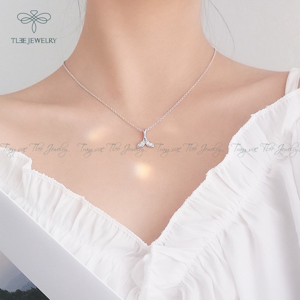 Dây chuyền bạc nữ TLEE mặt hình đuôi cá nạm đá lấp lánh NCJ D0106