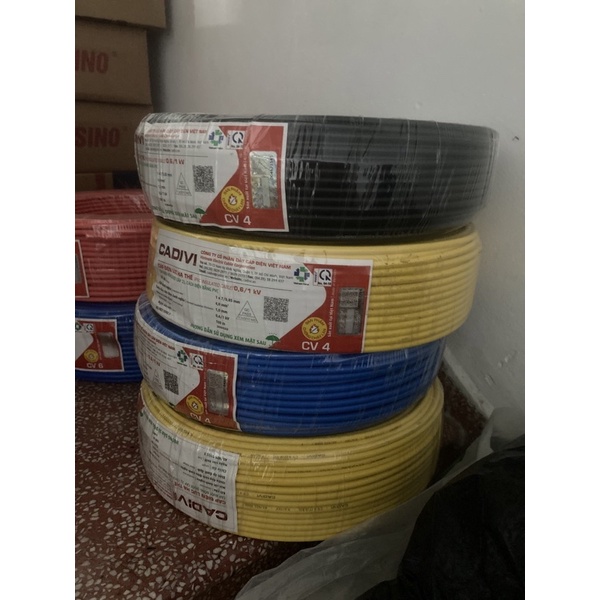 100 mét dây điện Cadivi 4.0 đơn CV4.0 lõi 7 sợi
