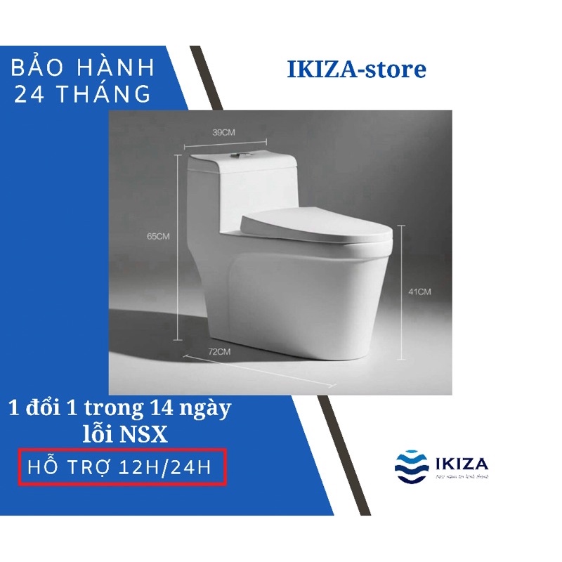 Bồn cầu liền khối, bệt vệ sinh liền khối ik599 chính hãng ikiza cao cấp