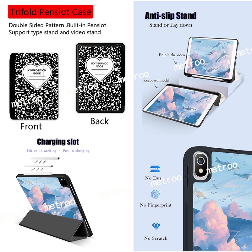 Bao Da Máy Tính Bảng Có Túi Khí Đựng Bút Cho iPad Air5 mini6 Pro11 / Air4 / 10.2 / 9.7 / 10.5 2022