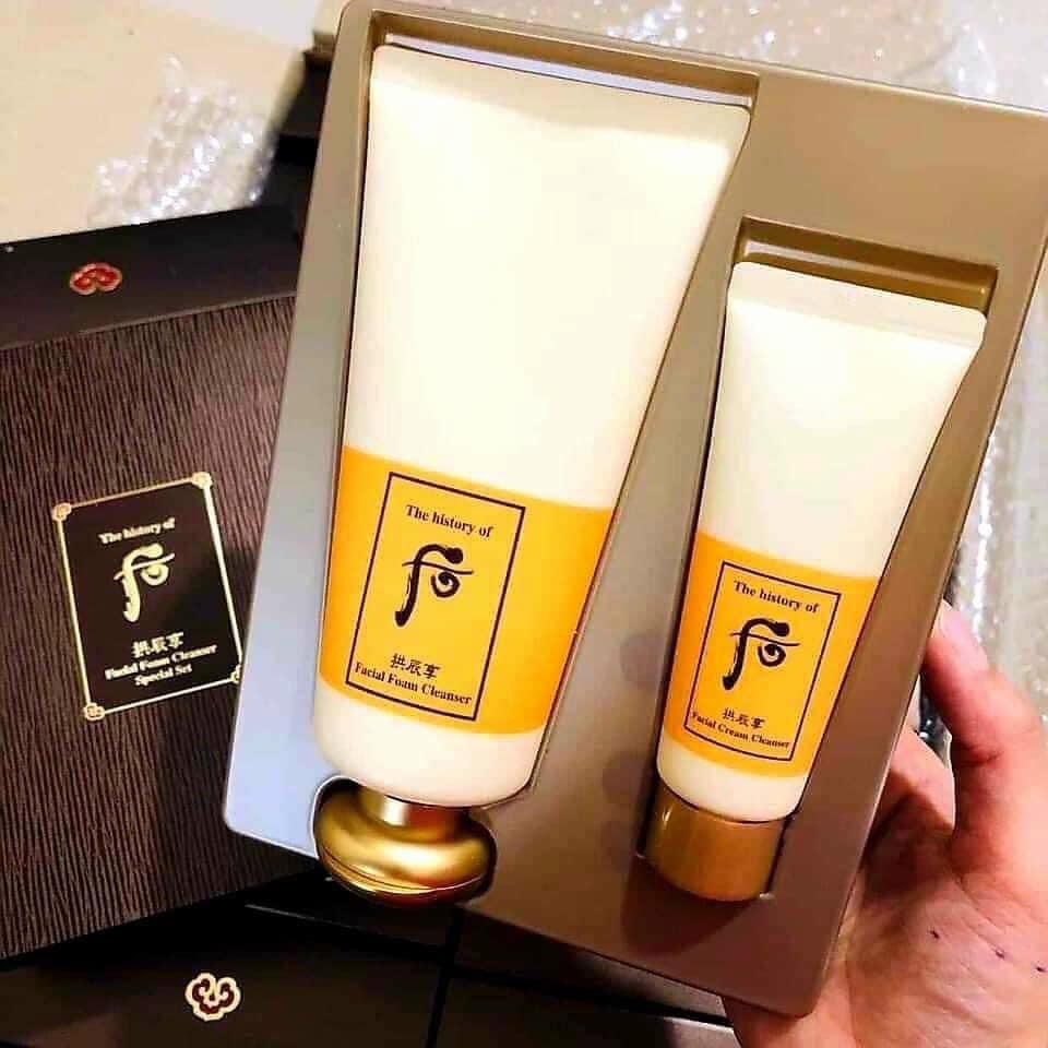 Set sữa rửa mặt whoo vàng 180ml tặng tẩy trang 40ml