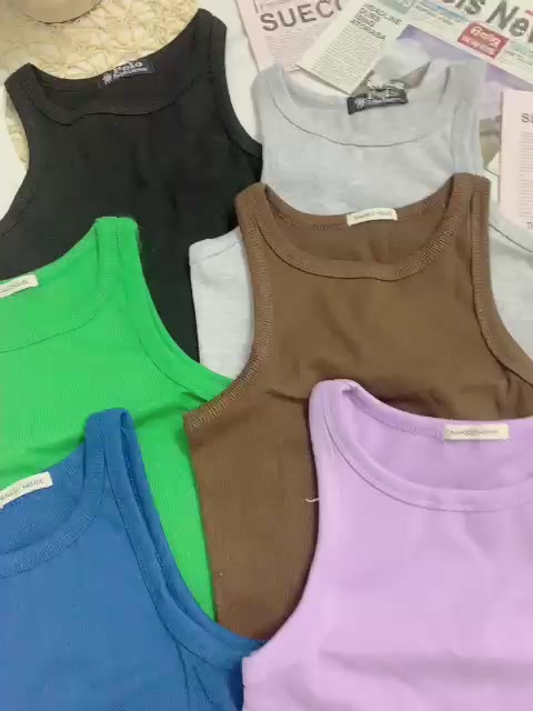 Áo ba lỗ trơn croptop vải tăm borip nhiều màu dáng ôm body Shynstores | BigBuy360 - bigbuy360.vn