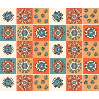 Decal gạch bông dán tường mẫu B10 30 ô size 20cmx20cm