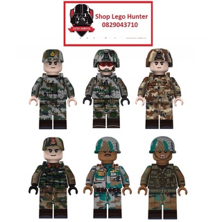 Xếp hình Minifigures Army mô hình lắp ráp nhân vật Lính PLA và Ấn Độ