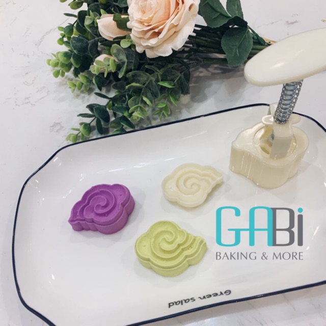 Khuôn nhấn trung thu lò xo 1 mặt đám mây 50g