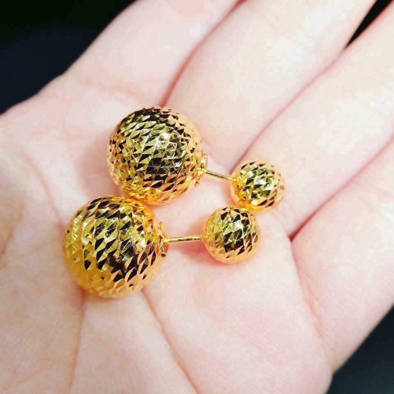 Bông tai BẠC TA hình dior Bạc phay sáng