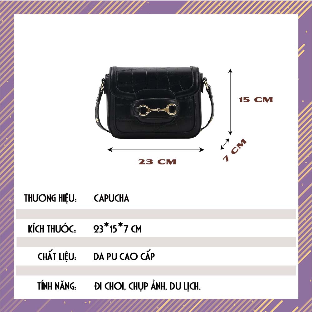 Túi xách nữ đi chơi 5 màu phong cách Vintage cực chất Capucha T122