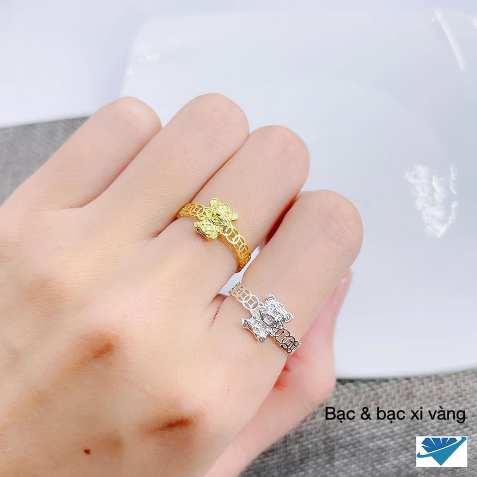 Nhẫn kim tiền bạc thật hình chú hổ đem lại may mắn tài lộc