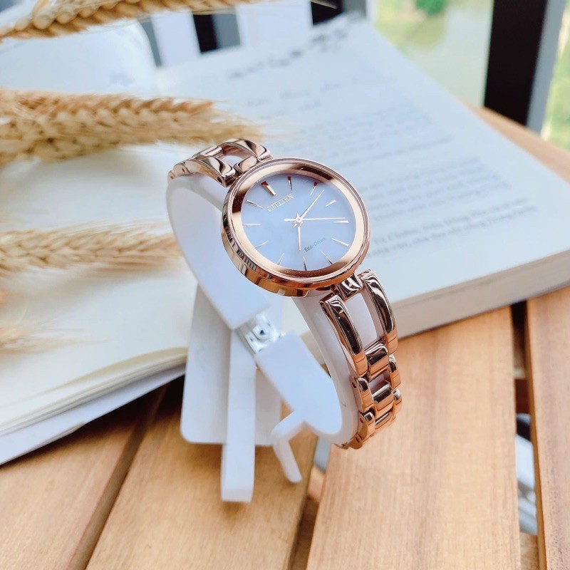 Đồng hồ nữ Citizen Axiom Eco-Drive Women's EM Rose Gold-Tone Bracelet