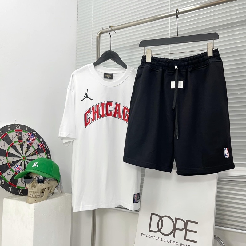 Áo thun Chicago NBA tee tay lỡ nam nữ bóng rổ chất cotton cao cấp