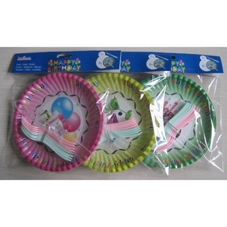 Dĩa giấy hoạt hình (10 cái kèm muỗng)