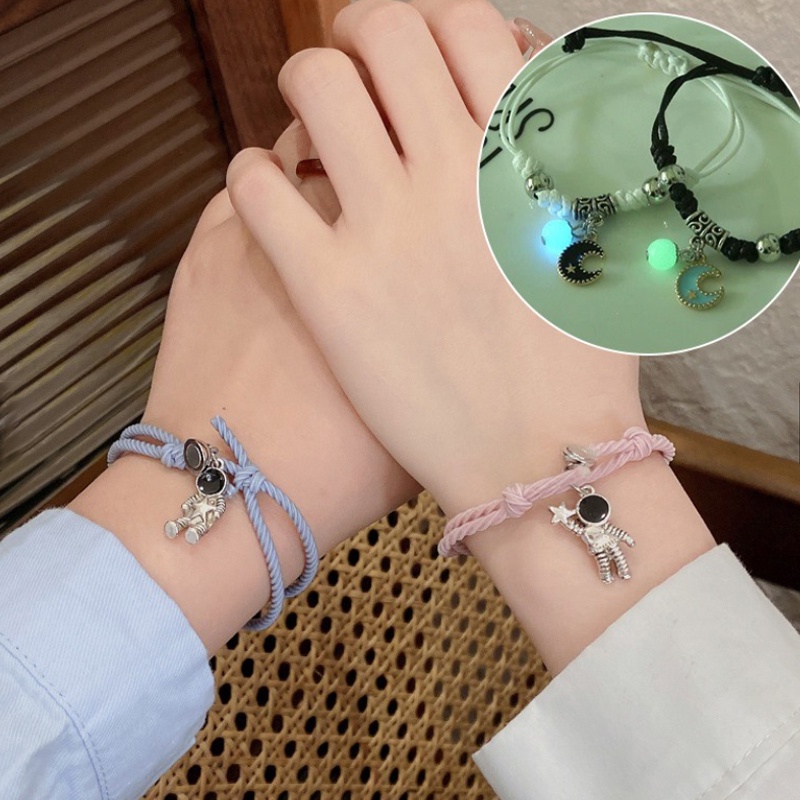 Set 2 Vòng Tay Bện Dây Màu Dạ Quang Thời Trang Cho Cặp Đôi