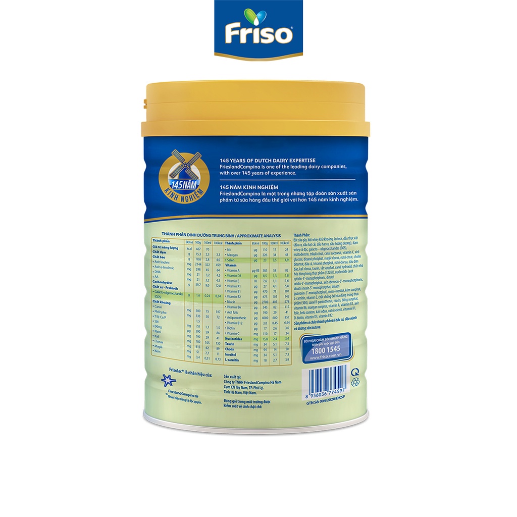 [CHÍNH HÃNG] Sữa Bột Friesland Campina Frisolac Gold 2 - Hộp 380g (Bước đi đầu tiên, sản phẩm dinh dưỡng công thức)