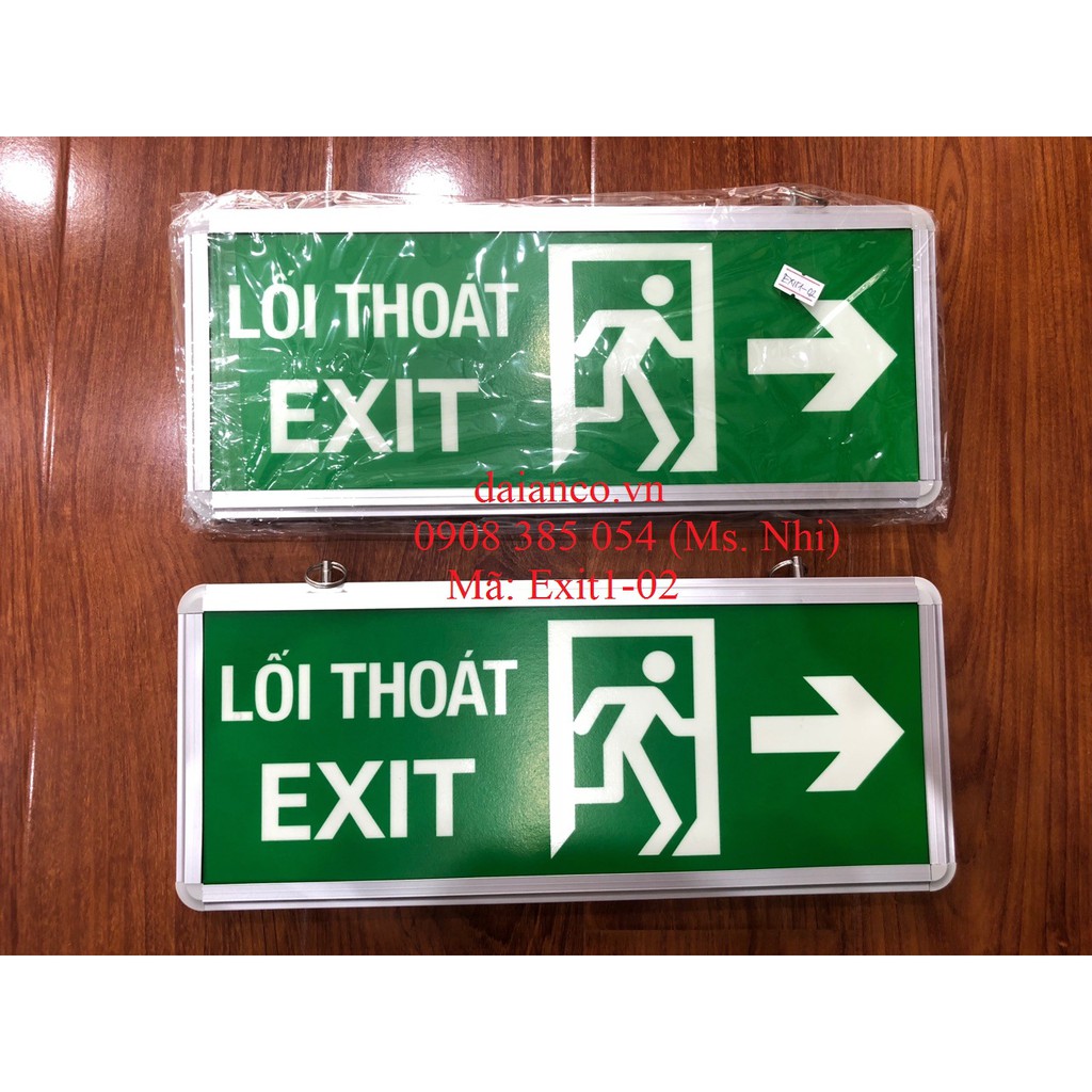 Hộp đèn thoát hiểm 1 mặt dạ quang phát sáng (Exit)