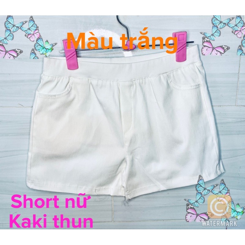 Quần short đùi kaki nữ lưng thun đẹp, giá rẻ (size 38 - 80 kg)