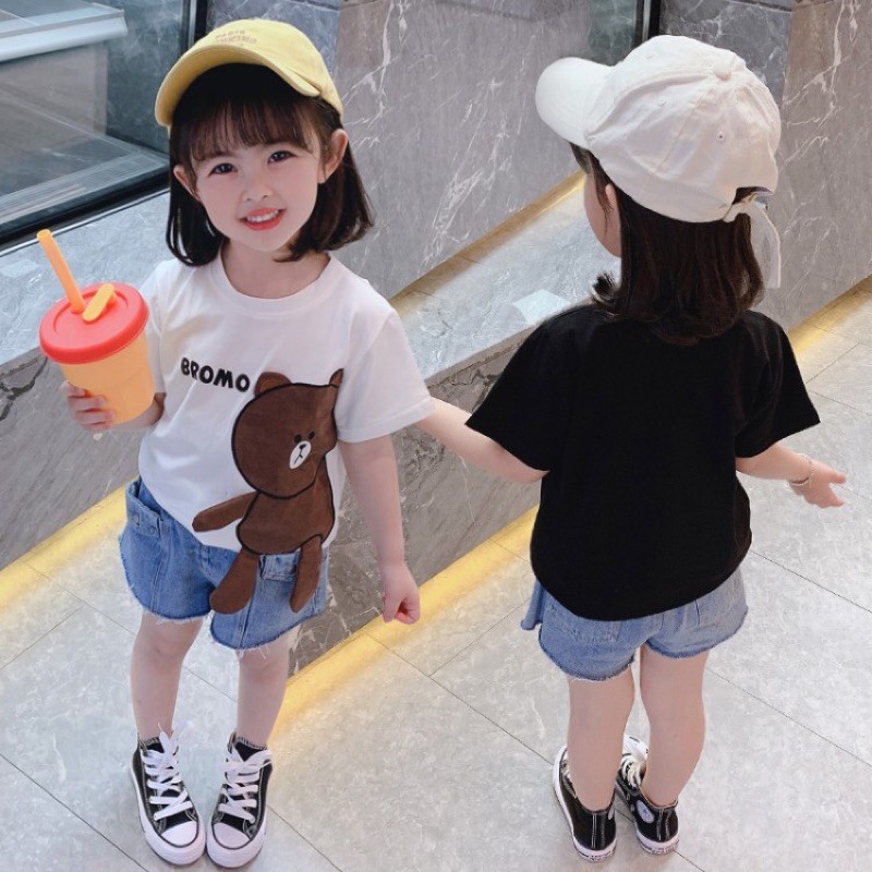 Áo Phông Cộc Tay Hình Gấu Cho Bé 7-18kg