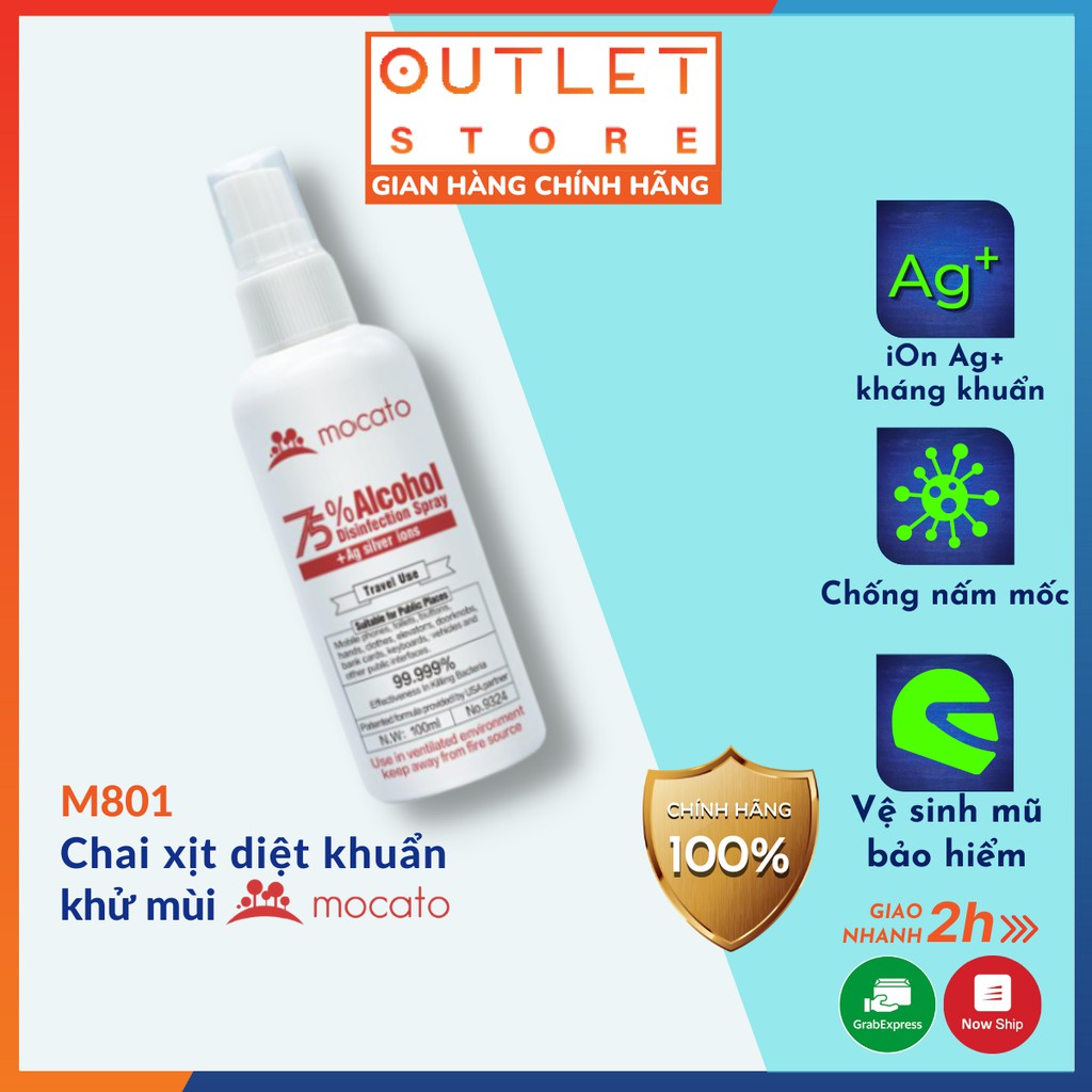 Chai xịt diệt khuẩn và khử mùi giày mũ bảo hiểm Mocato M801