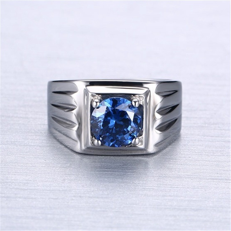 Nhẫn Đính Hôn Đính Đá Zircon Thời Trang Cho Nam