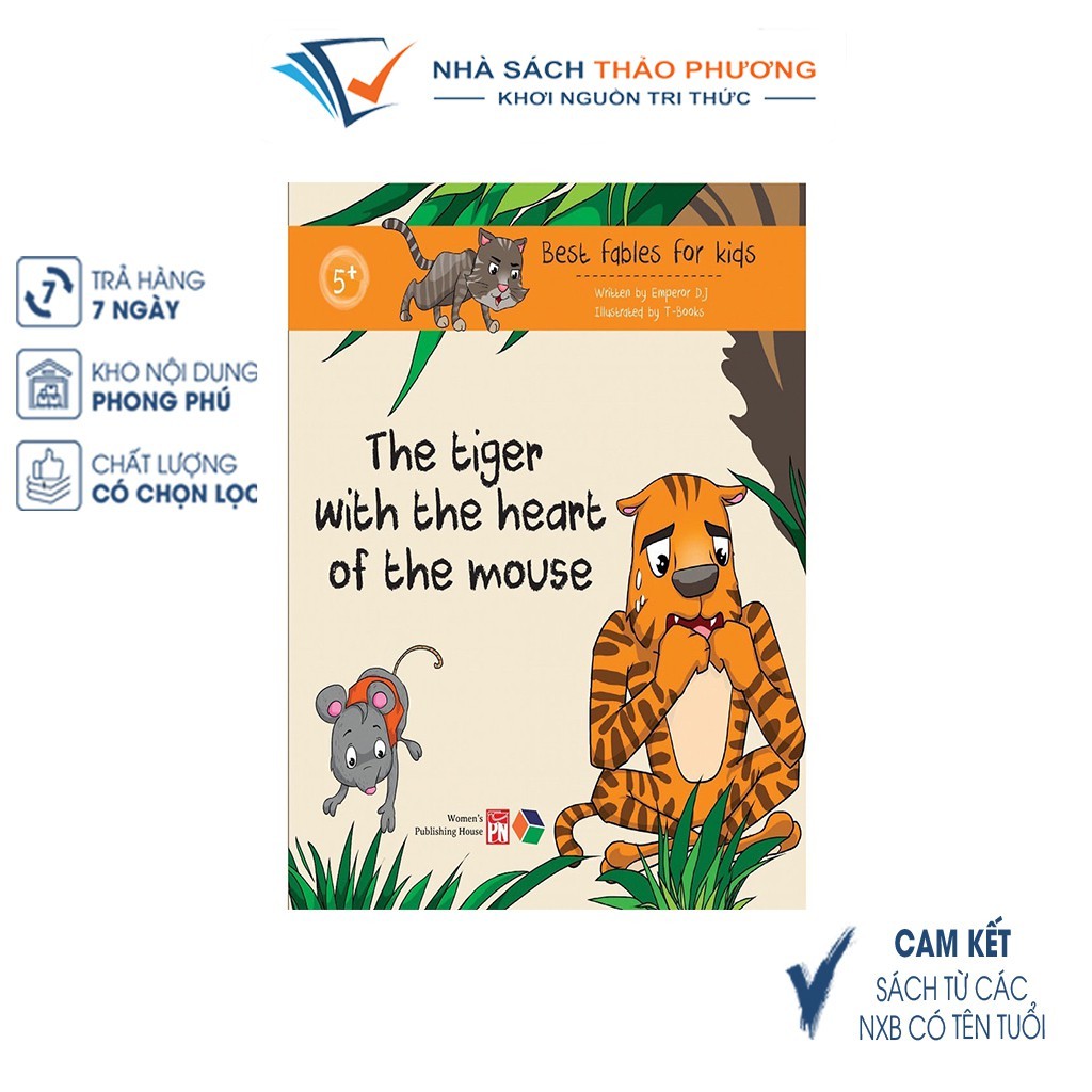 Sách - Truyện tranh đơn ngữ cho bé: The tiger with the heart of the mouse