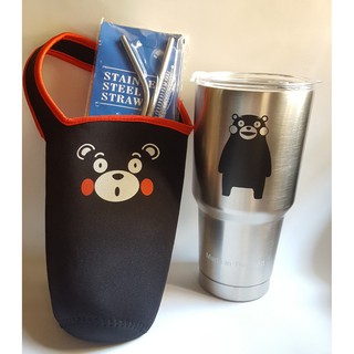 COMBO LY GIỮ NHIỆT GẤU ĐEN KUMAMON 900ML