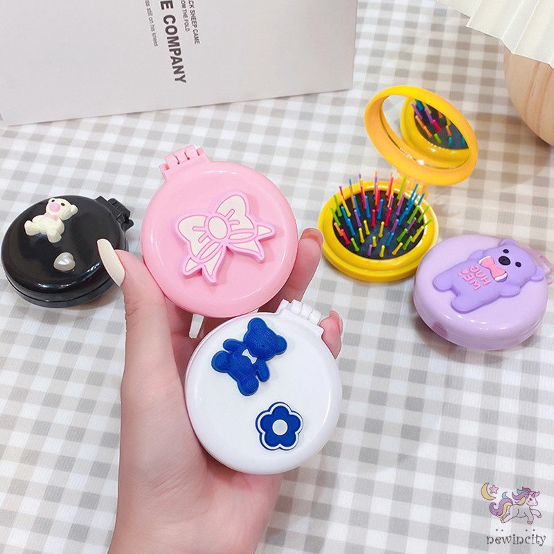 Lược Gấp Thiết Kế Hoạt Hình Dễ Thương Phong Cách Hàn Quốc