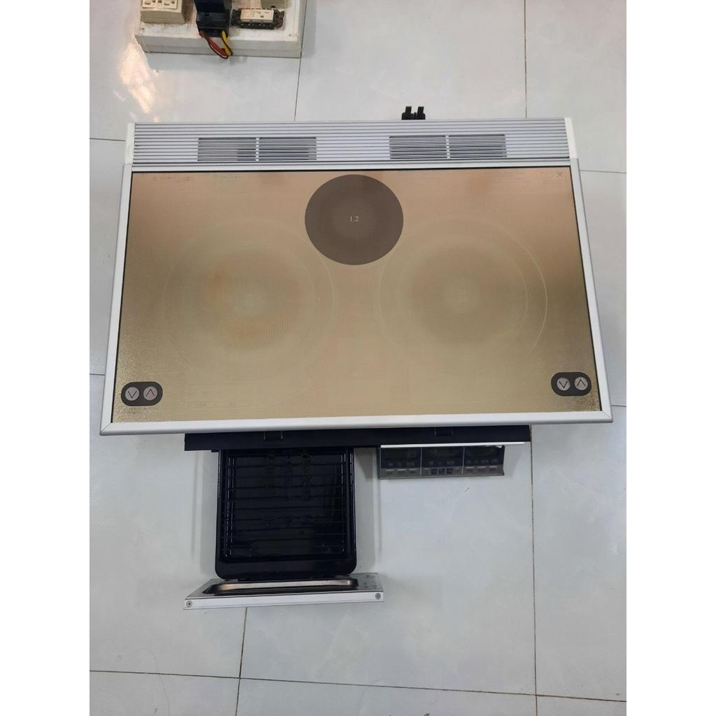 HÀNG VIP-BẾP TỪ ÂM TOSHIBA SIZE 75CM MẶT KÍNH GƯƠNG MÀU VÀNG ĐỒNG CỰC ĐẸP