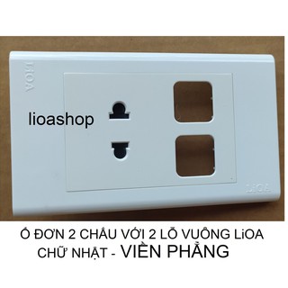 Ổ ĐƠN 2 CHẤU VỚI 2 LỖ VUÔNG CHỮ NHẬT LiOA.