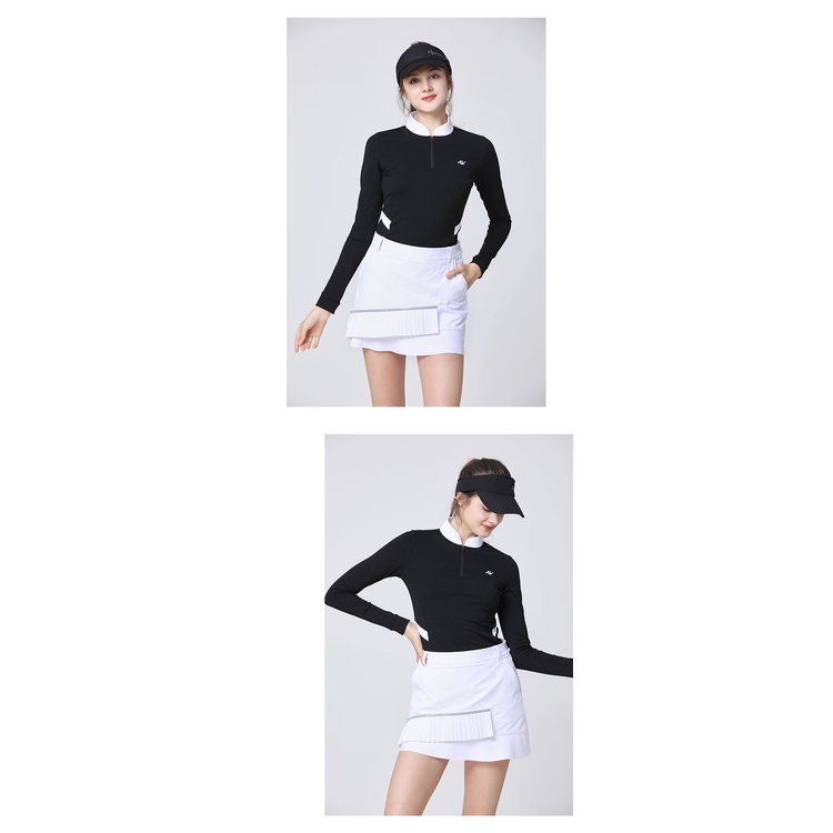 Azureway Bộ Áo Thun Đánh GOLF Tay Dài Phối Chân Váy Xếp Ly Ôm Dáng Thoáng Khí Nhanh Khô Phong Cách Thu Đông Mới Cho Nữ Zew