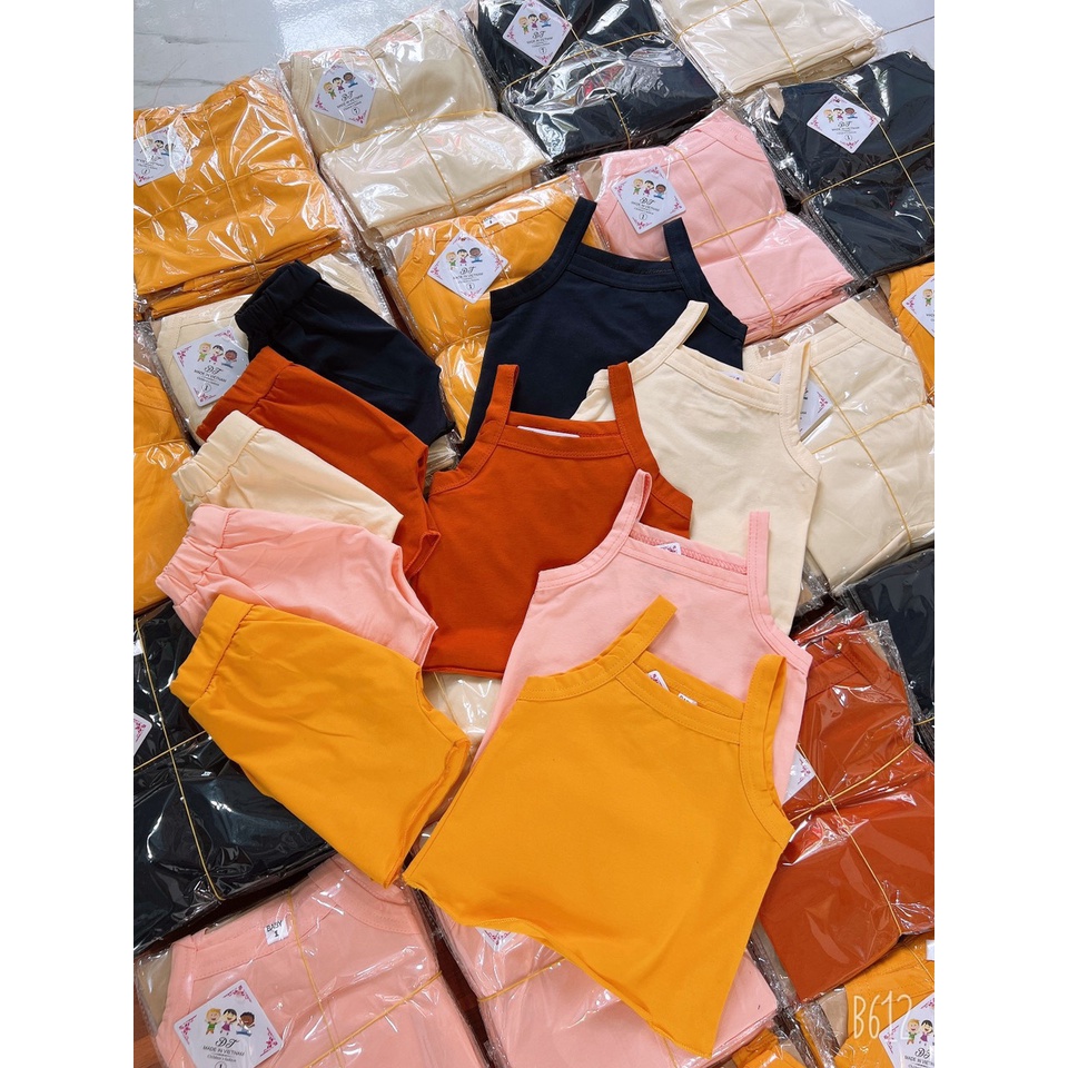 Bộ bé gái 2 dây cotton gân tăm siêu mềm mịn mát XHN934