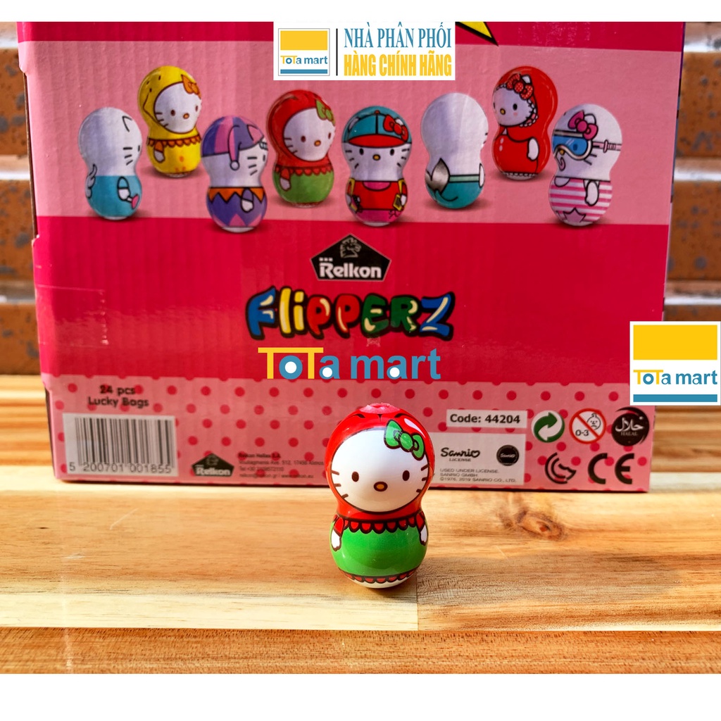 Kẹo đồ chơi trẻ em lật đật mèo Hello Kitty/ Pony/ siêu anh hùng Marvel Justice League RELKON FLIPPERZ 10g.