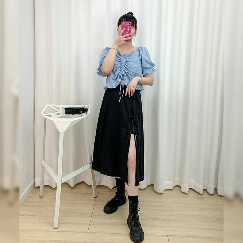 (BIGSIZE) Chân váy dây buộc đùi có quần trong thời trang MS133-hàng bán shop