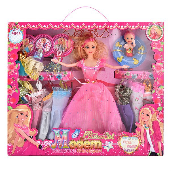 Bộ sưu tập thời trang búp bê Barbie &amp; em gái nhỏ bơi phao