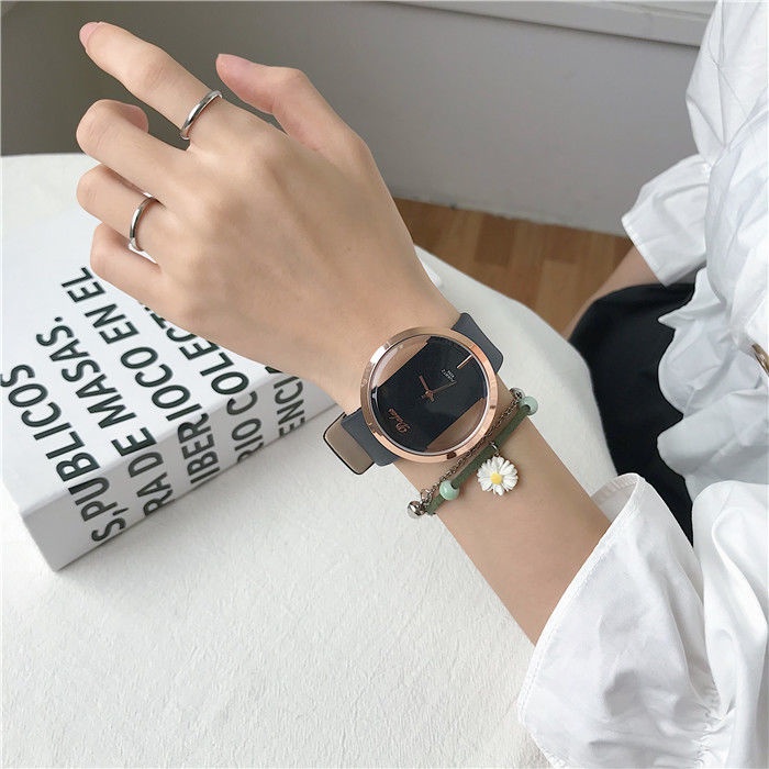 Đồng Hồ Đeo Tay Mặt Rỗng Kiểu Pháp Thiết Kế Đơn Giản Thời Trang Hàn Quốc Cho Nữ