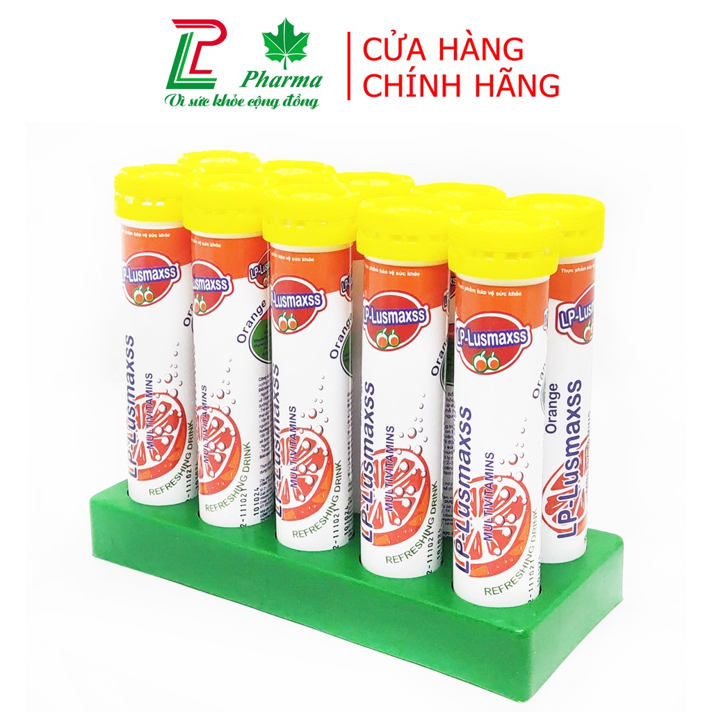 Viên Sủi tăng sức đề kháng LP-Lusmaxss vị cam - Bổ sung vitamin và khoáng chất, tăng cường miễn dịch - Tuýp 20 viên
