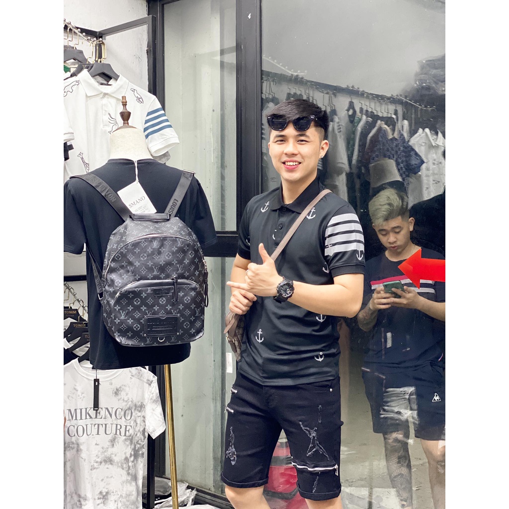 Áo polo nam Thom Browne mỏ neo chất cotton mát