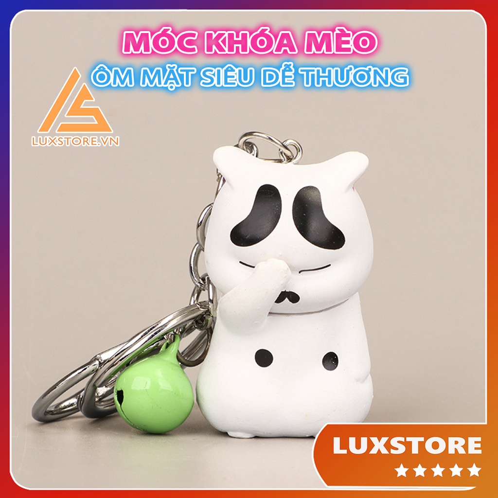 MÓC KHÓA MÈO ÔM MẶT SIÊU DỄ THƯƠNG MÓC CẶP BA LÔ TÚI XÁCH – LUXSTORE