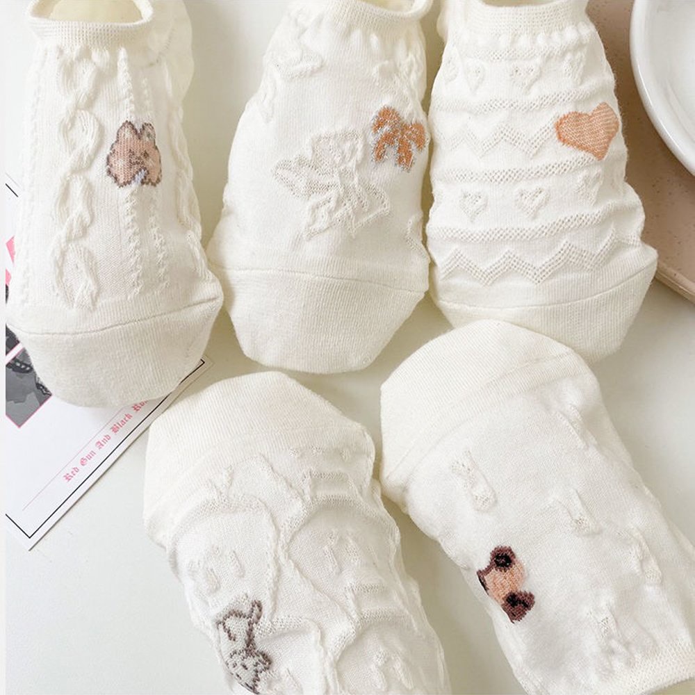 Tất nữ không cổ họa tiết thanh lịch phong cách hàn quốc chất liệu co dãn thấm hút mồ hôi