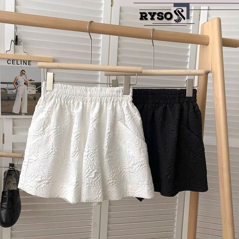 Quần short nữ dập nổi 3D xốp phồng hàng đẹp xinh xắn - Quần sooc xốp hoa phối nhiều kiểu áo năng động