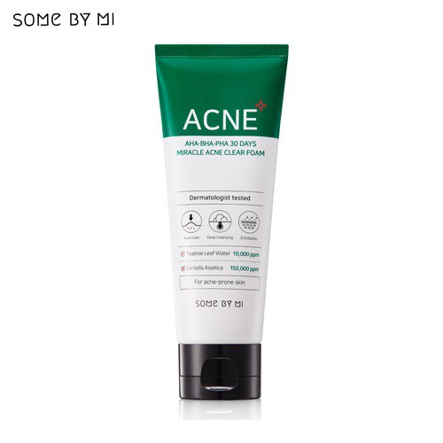 [Mã FMCGMALL -8% đơn 250K] Sữa Rửa Mặt Some By Mi AHA-BHA-PHA 30 Days Miracel Acne Clear Foam 100ml