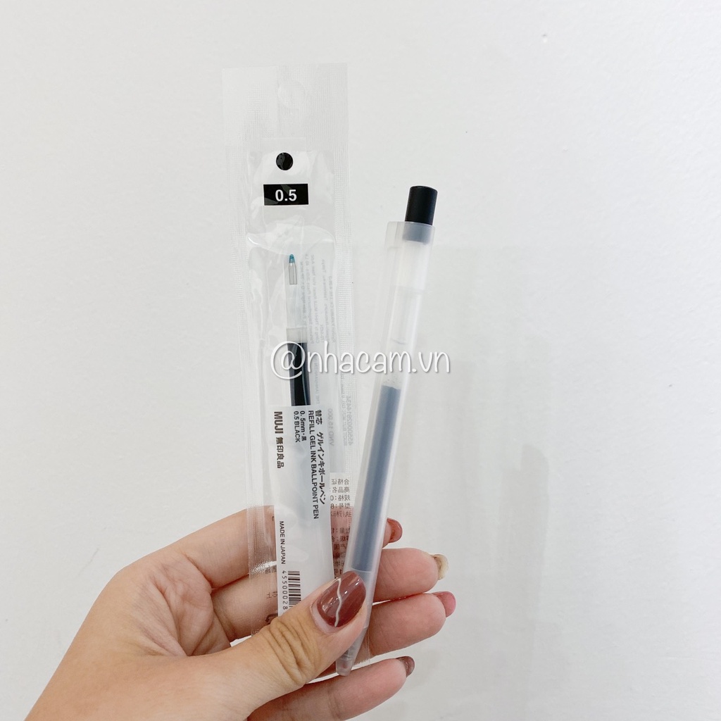 Ruột Refill Bút Gel Muji Chính Hãng Nhà Cam (Pick Store, Có Bill)
