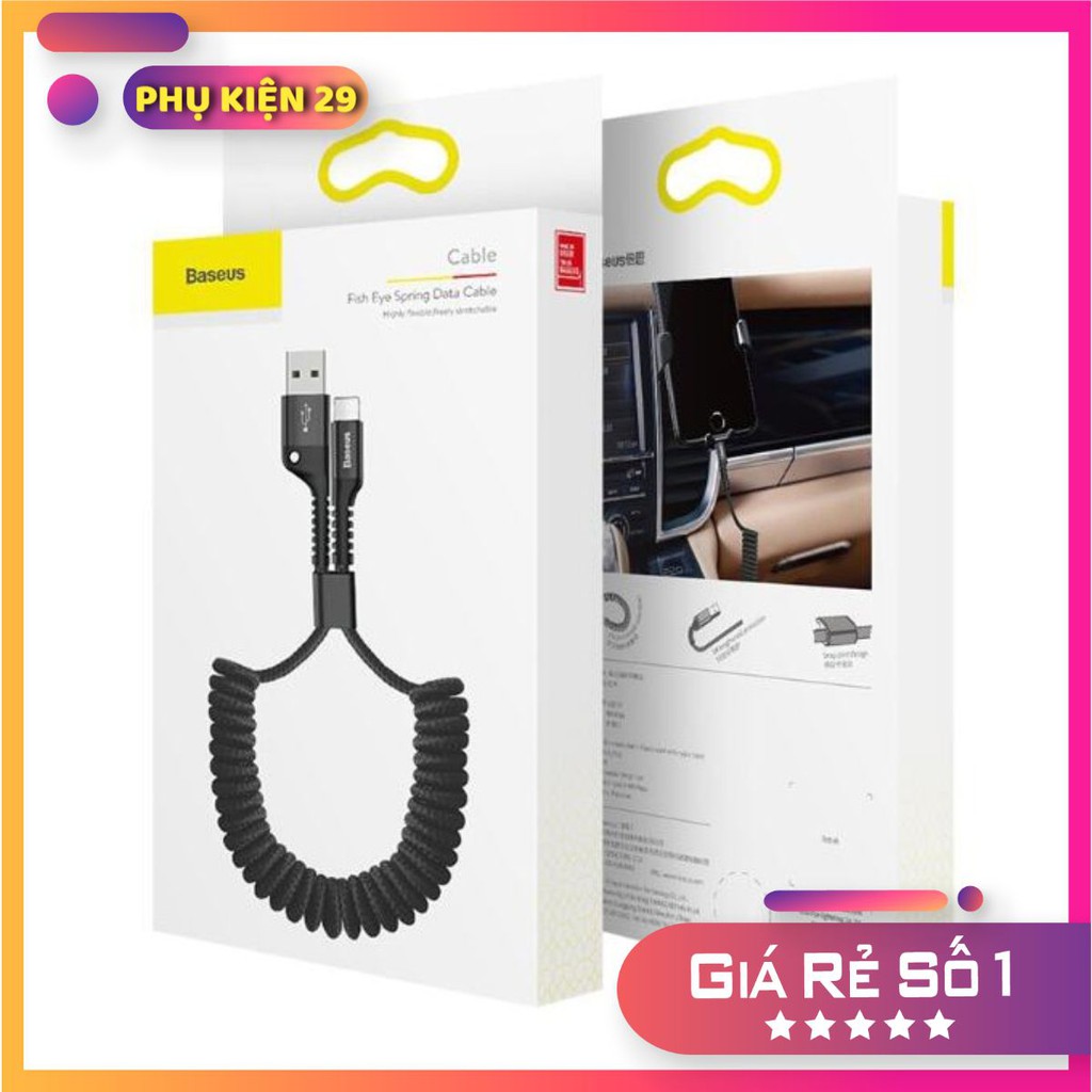 Dây cáp sạc lò xo dành cho IPtablet táo Baseus Spring 1m Tiện Dụng-Hàng-Giá tốt nhất shopee