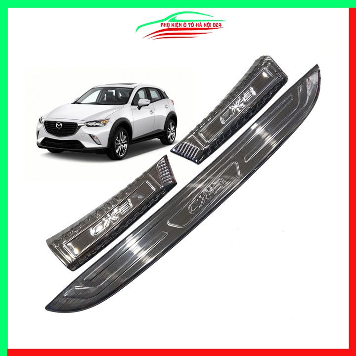 Ốp chống trầy cốp Mazda CX3 2021-2022 vân titan