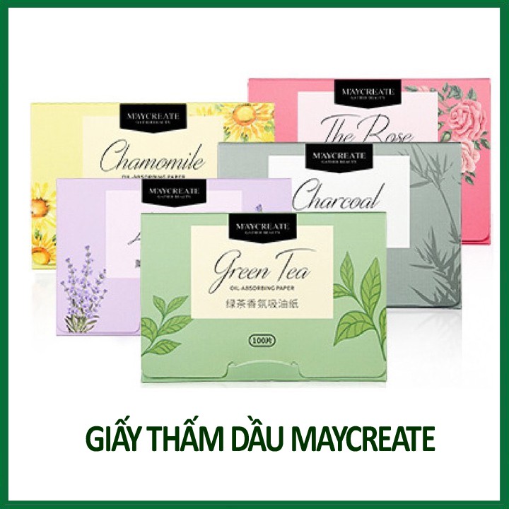 Hộp 100 tờ Giấy thấm dầu Maycreate cho da dầu, da mụn FEY BEAUTY A25