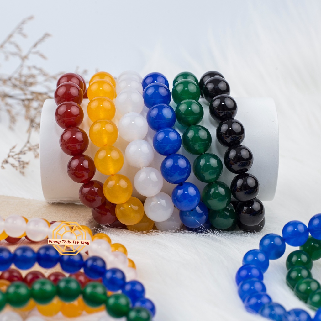 Vòng Tay Phong Thủy Đá M Nãoo Tự Nhiên  Nam Nữ Mệnh Kim Mộc Thủy Hỏa Thổ - Phong Thủy Tây Tạng HCM