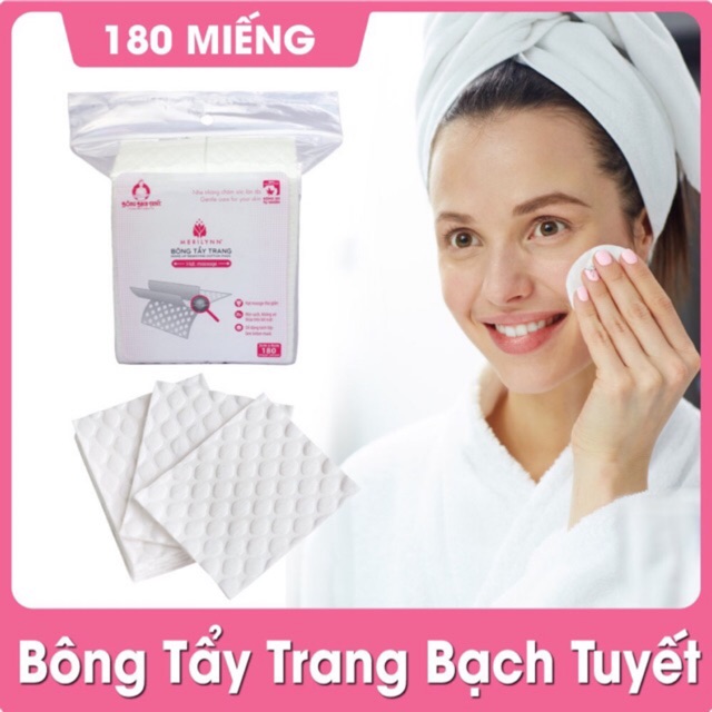 Bông Tẩy Trang Bạch Tuyết MERILYNN mặt mịn