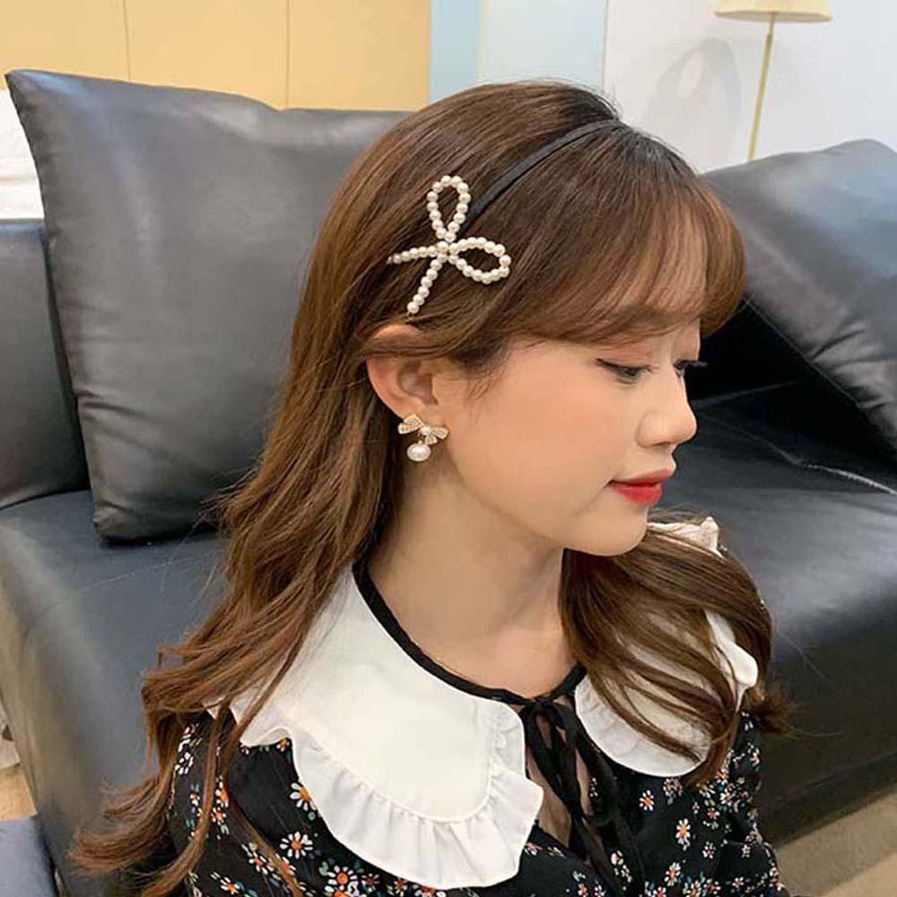 ANEMONE Băng Đô Cài Tóc Màu Đen Phong Cách Retro Thanh Lịch Cho Nữ