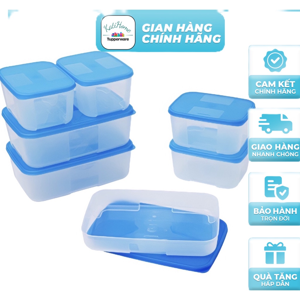 Bộ Hộp Trữ Đông Tupperware Freezermate Fit Set Nhựa Nguyên Sinh An Toàn Tiếp Xúc Thực Phẩm 7 Hộp