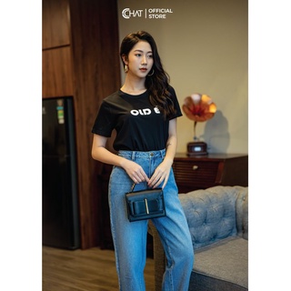 Áo phông in chữ OLDÉ CCHAT