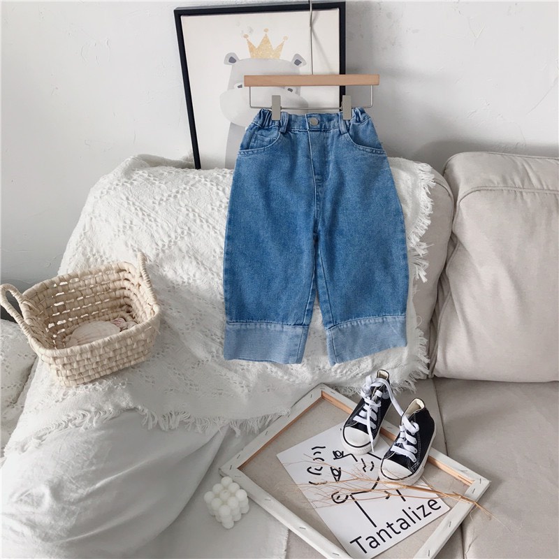 Quần jean dài dáng suông thiết kế thoải mái năng động cho bé gái CD KIDS